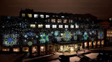 Tsum Einkaufszentrum in Moskau - Weihnachtsprojektionen