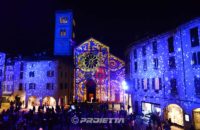 Piazza San Fedele a Como proiezione scenografica