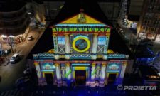 Video mapping sulla chiesa  di Giaveno