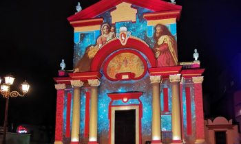 architectural mapped lighting with projectors