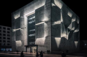 Kartierte Projektion auf einem modernen Gebäude