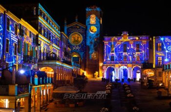 La scenografia di proiezioni a Moncalieri curata da Proietta