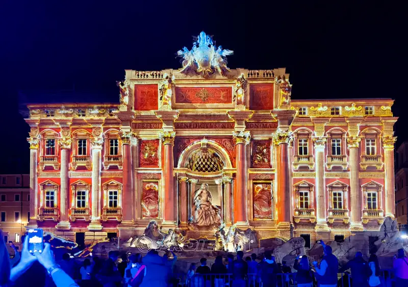 Fontana di Trevi, video mapping per gli internazioni di Tennis BNL